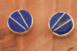 Calvin Begay Genuine Blue Lapis Sterling Silver  Post Earrings